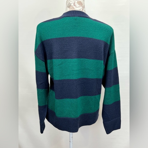 DIVIDED by H&M Navy and green stripe crew neck sweater size XS - Picture 4 of 11